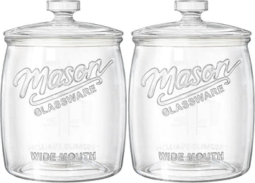 Cookie Jar with Airtight Lids, Half Gallon Wide Mouth Mason Jar - Set of 64