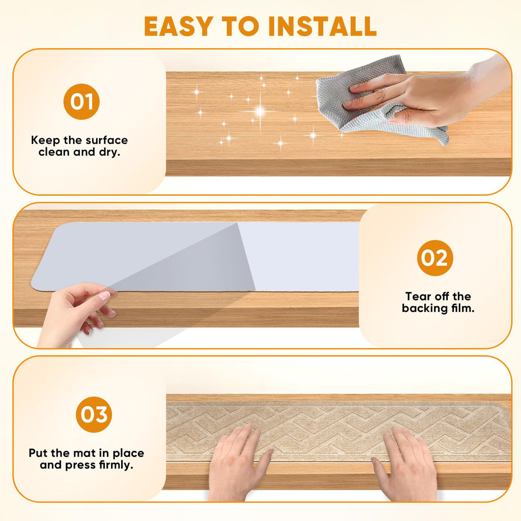 Runner, 15 Pack 8"×30" Carpet, Carpet for Stairs, Beige