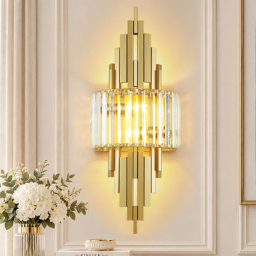 Gold Crystal Luxury Wall Sconces Mid-Century Modern Vanity Bathroom Sconce