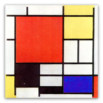 Piet Mondrian Poster - Red Yellow And Blue Canvas Art Print - Geometric Wall Art - Composition Painting Modern Home