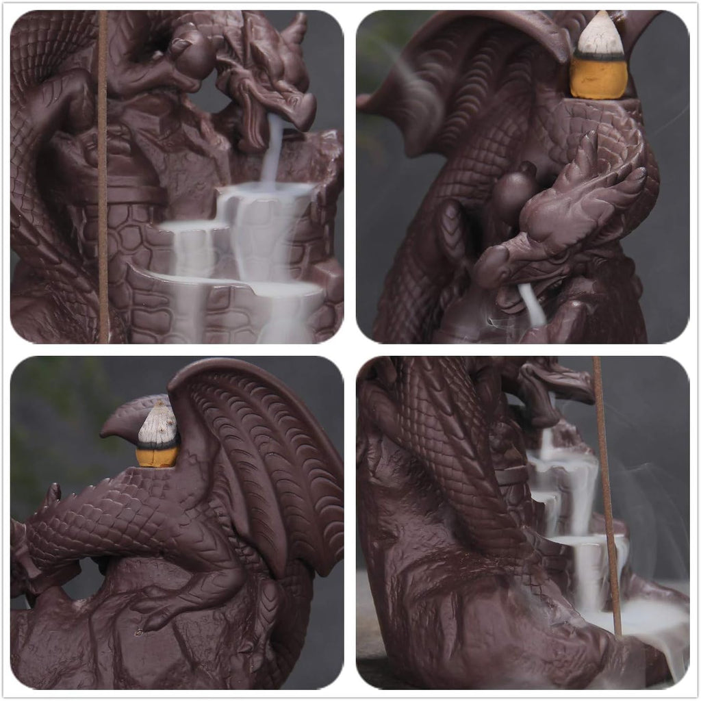 Fly Dragon Backflow Incense Burner Handmade Waterfall Incense Holders Home Decor Gift Statue Ornaments