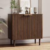 Sideboard Buffet Cabinet with Storage, Modern Fluted Accent Credenza with Doors & Adjustable Shelves