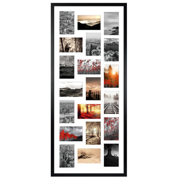 Collage Picture Frame 4x6, 20 Opening Black Large Photo Frame for Multiple 4 by 6 inch Pictures for Wall