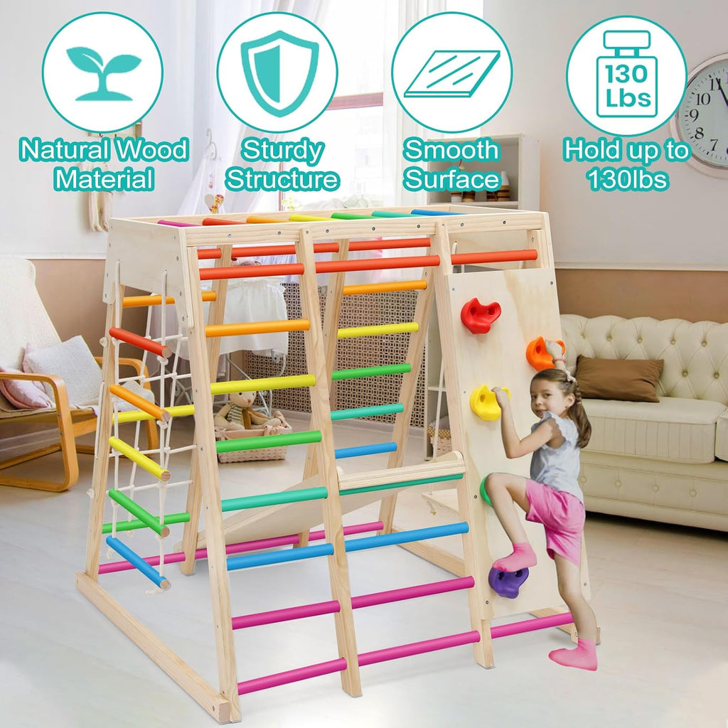 In-1 Jungle Gym Playset, Wooden Montessori Climber Kids