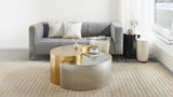 Modern Contemporary Luxury Ying-Yang, Entryway, Home & Office, Gold & Silver Dual Tone Coffee Table (Coffee Table