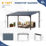8' x 12' Wall Mounted Pergola, Lean to Metal Awnings, Sloped - Image 3