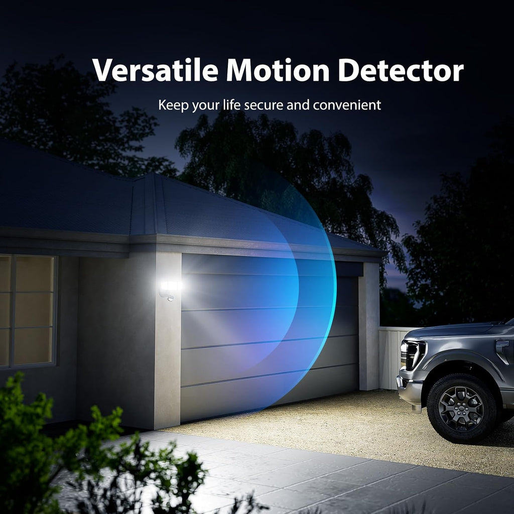 75W LED Flood Light Motion Sensor Outdoor, 7000lm Dusk to Dawn Flood Light, Security Light with Three Head, IP65