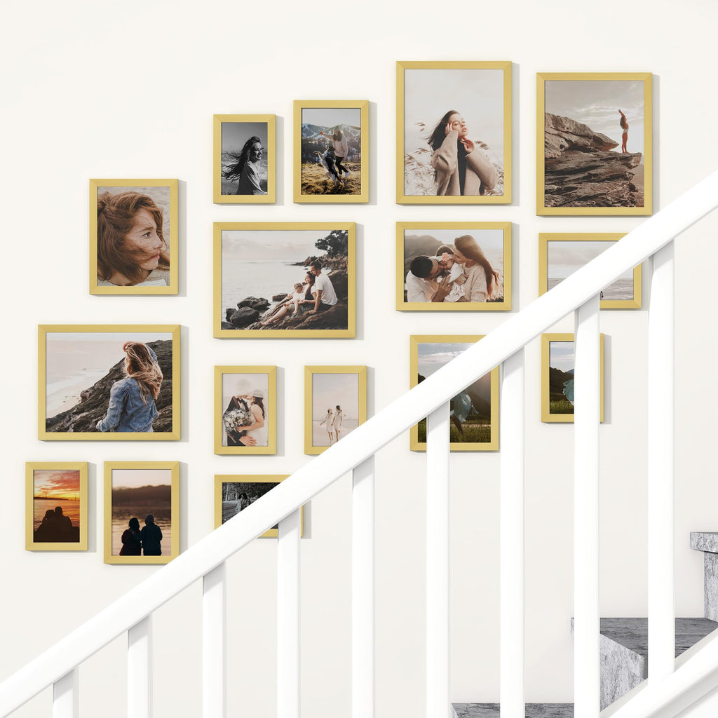 5x7 Picture Frame Set of 12, Gold Photo Frames Display 5"x7" Pictures, Picture Frames 5x7 Wall Gallery Collage Tabletop