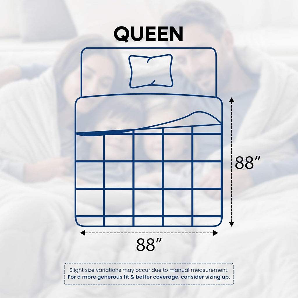 Comforters Queen, All Season Duvet Insert, Down Alternative Box Stitched Bed Comforter with Corner Tabs