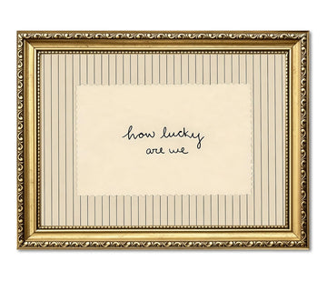 How Lucky Are We Wall Art Trendy Preppy Inspirational Quote Sign Wall Decor Picture Vintage Striped Poster Canvas