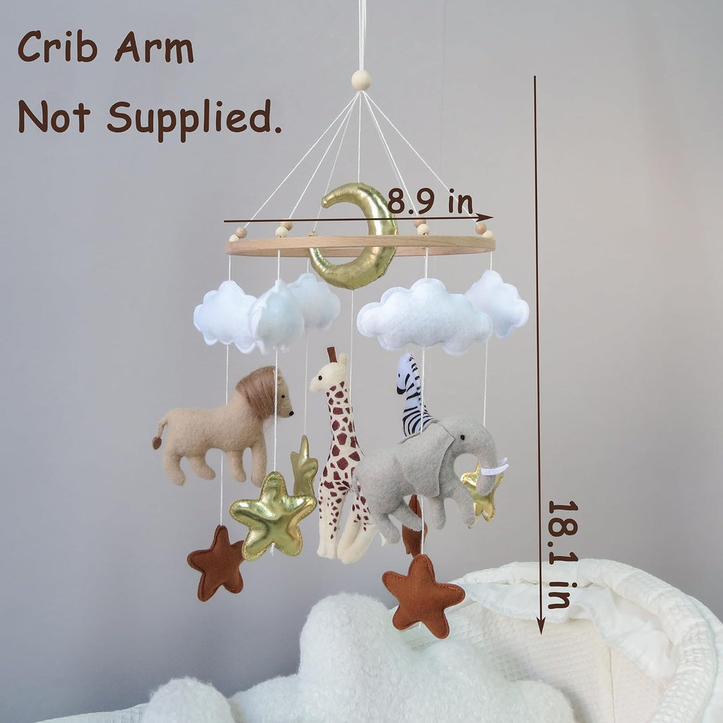 Jungle Crib Mobile for Boys & Girls, Safari Baby Mobile for Crib, Africa Safari Nursery Mobile