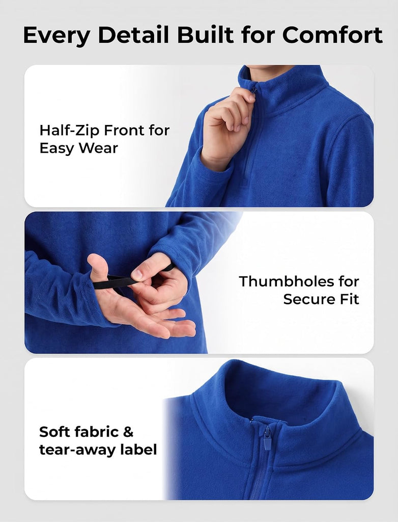 Boys Quarter Zip Pullover Thermal Sweater Fall Winter Clothes