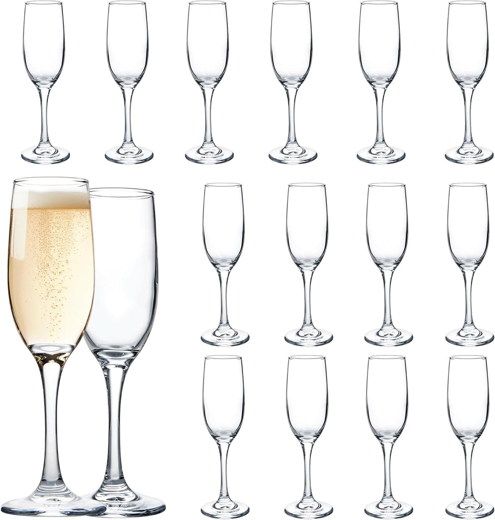 Set of 16 Champagne Glasses, Champagne Flutes with Classic Shape, Long stem Sparkling Wine glasses , Wine Toasting