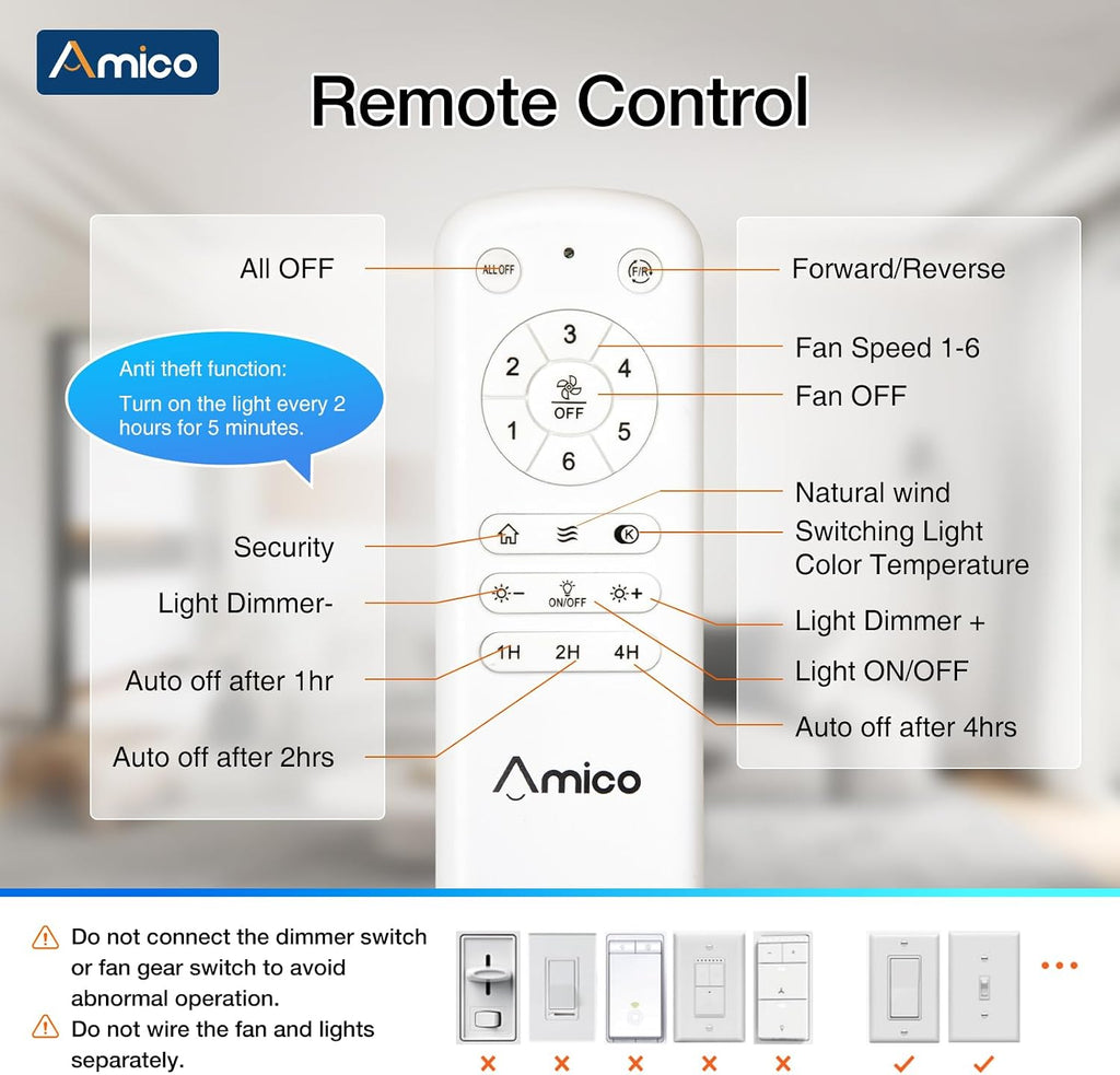 Ceiling Fans with Lights, 52 inch Smart Ceiling Fan with Remote/APP/Alexa Control, Flush Mount, Reversible DC Motor