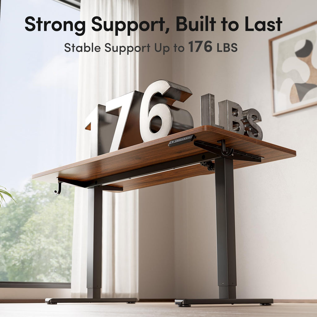 63 x 30 Large Electric Standing Desk Height Adjustable, Walnut