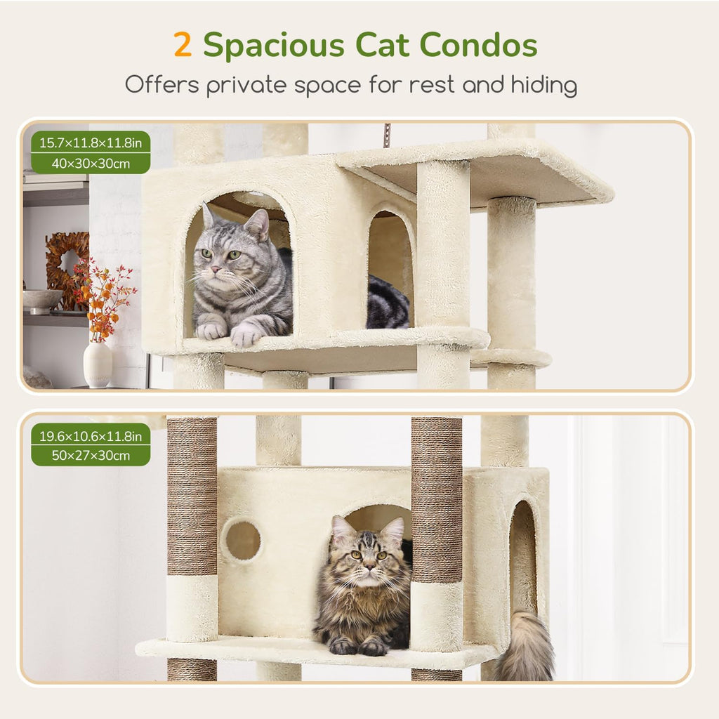Cat Tree for Large Adult Cats, Heavy Duty Indoor Cat Tower