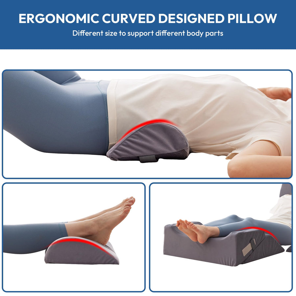 6PCS Wedge Pillow Set for After Surgery, Back Pillow for Bed Sitting Up, Orthopedic Bed Wedge for Body, Leg Pain