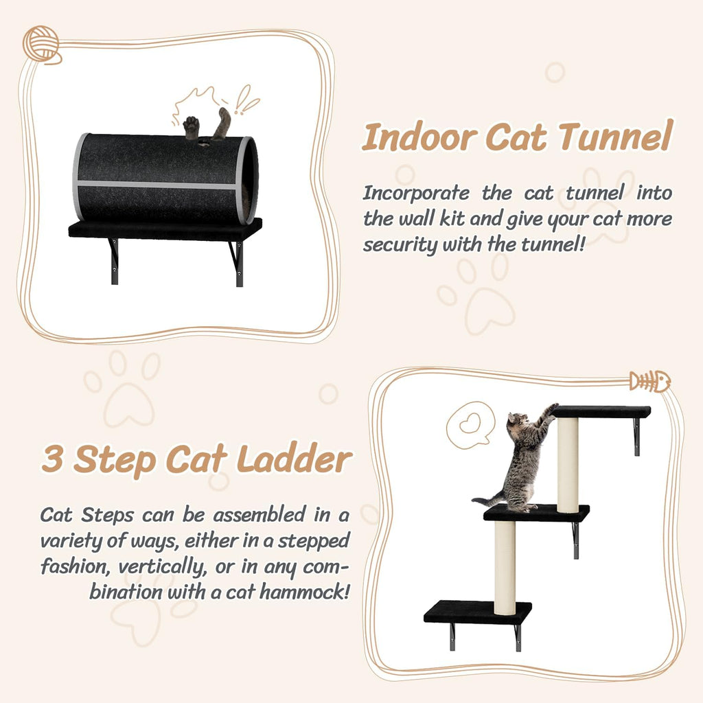 7-in-1 Cat Wall Shelves, Wall Mounted Climber Set