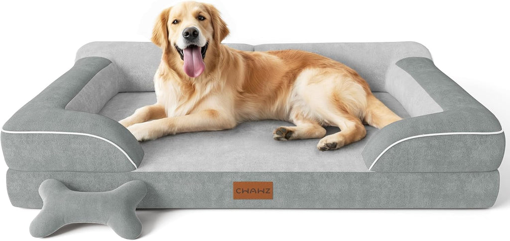 Extra Large Dog Bed, Orthopedic Dog Bed with Cooling Gel Memory Foam