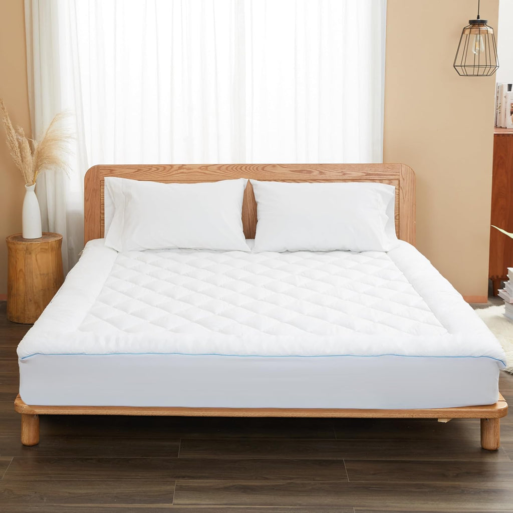 Queen Mattress Pad Topper Cotton, 8-22"Deep Pocket, Ultra Loft | 500GSM Down Alternative Pillow Top, Quilted Fitted