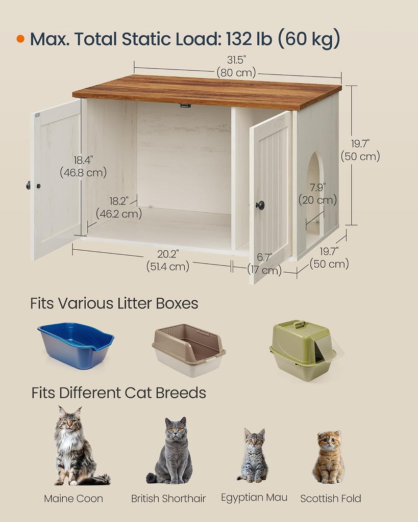 Toolless Assembly Litter Box Enclosure, Cat House