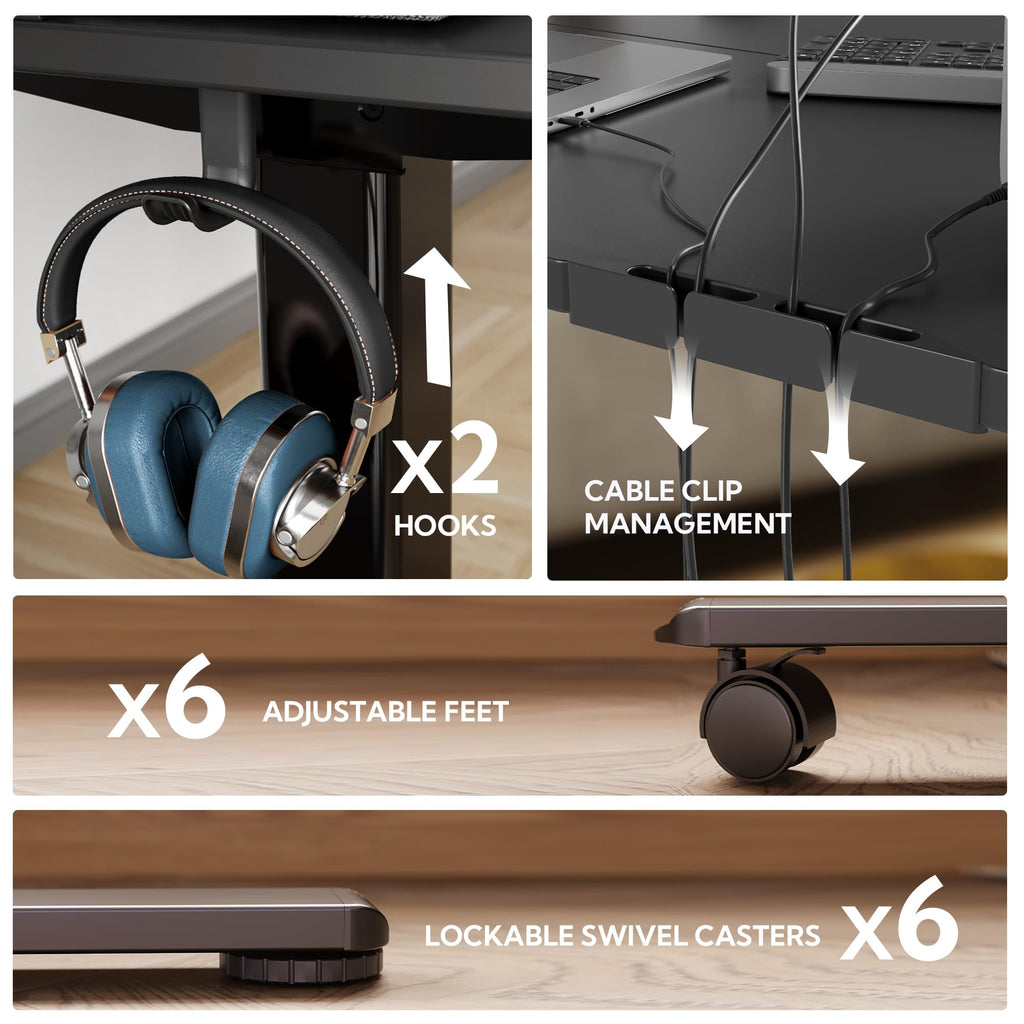 L Shaped Standing Desk, Electric Standing Desks L Shape Adjustable Height Dual Motor, 63 x 55 Inch Corner Standing