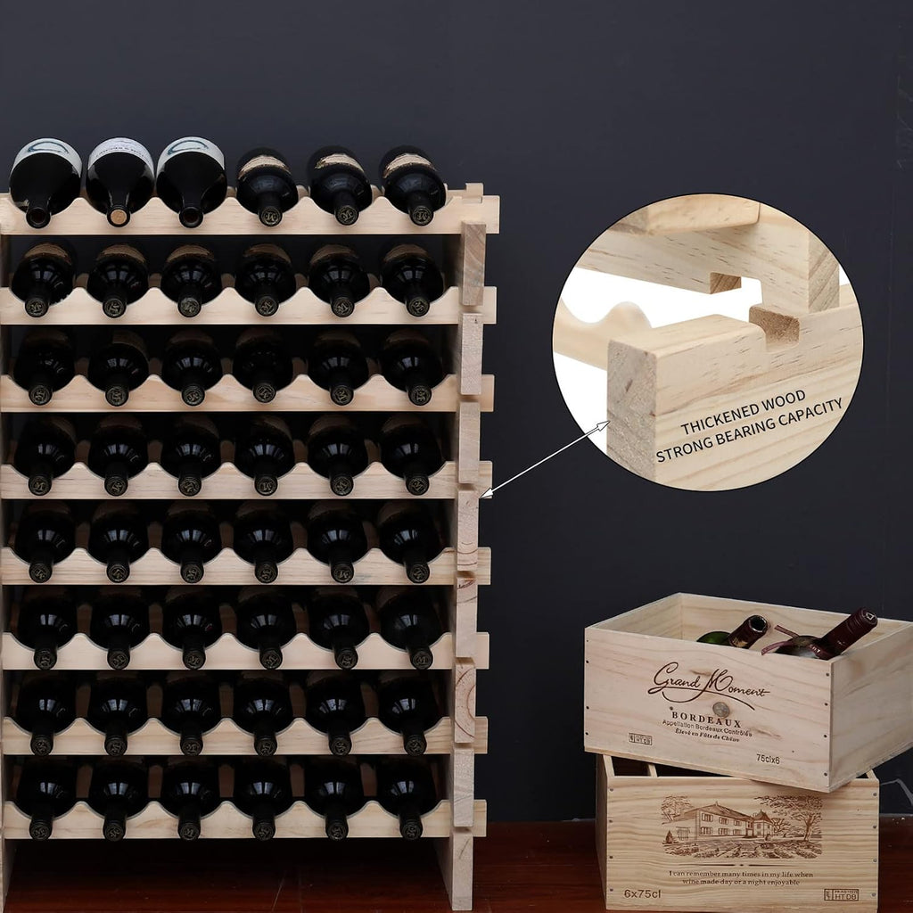 Wine Rack Cabinet Freestanding for Floor Wooden Stackable Storage Modular countertop Wood Wine Holder (120bottle)