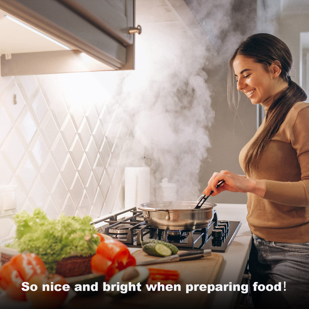 Under Counter Lights, 3 Packs x 12 Inch Dimmable LED Under Cabinet Lighting, Cold White 6000K, Plug-in Under Cabinet