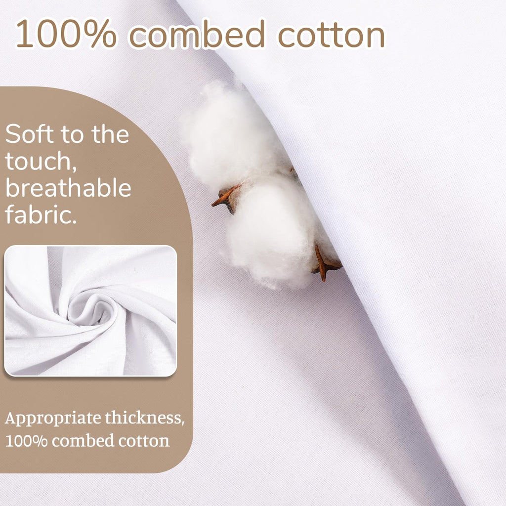 10Yds White Cotton Fabric, Natural Cotton Poplin Fabric by The Yard