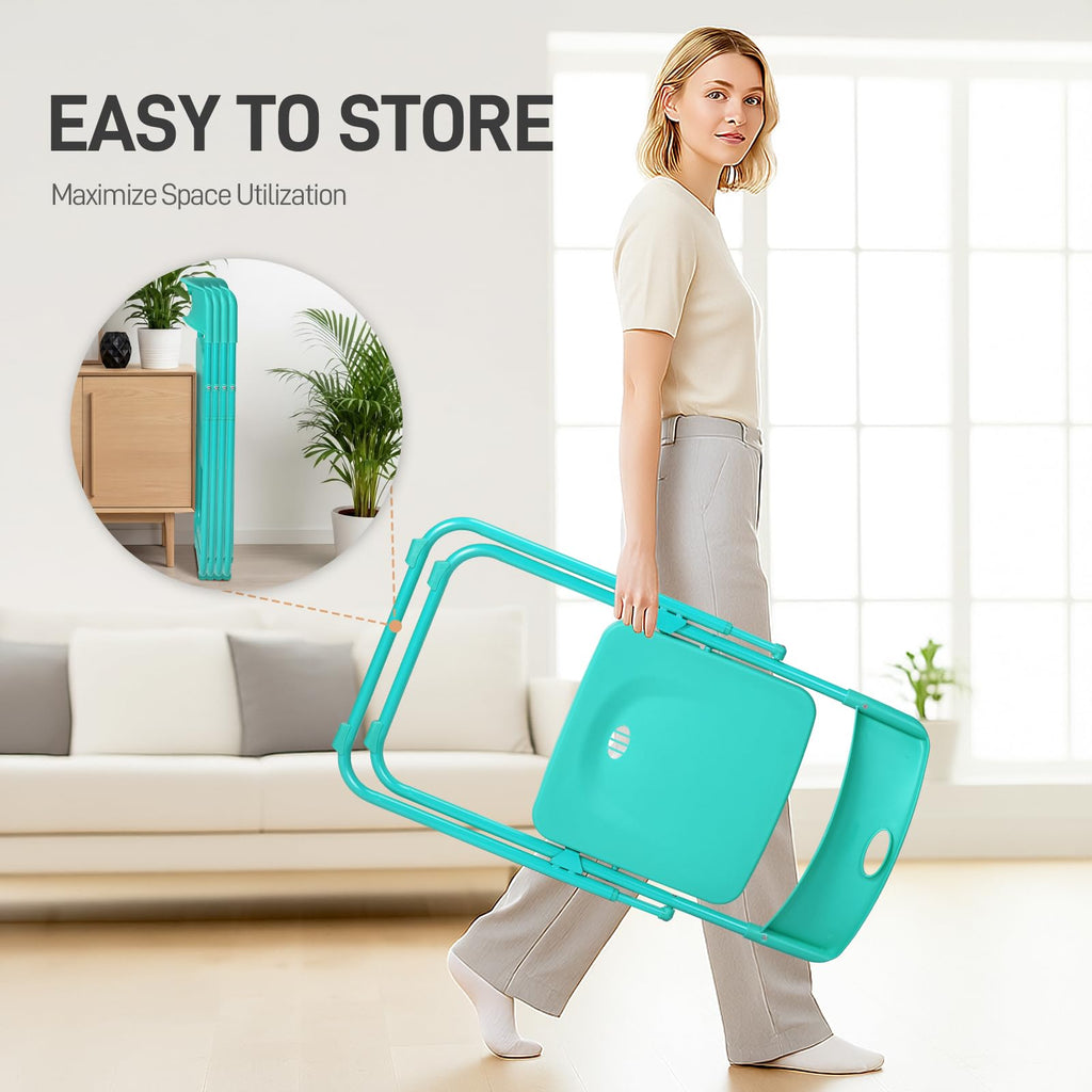 10 PCS Plastic Folding Chair, Lightweight Chair, Mint Green