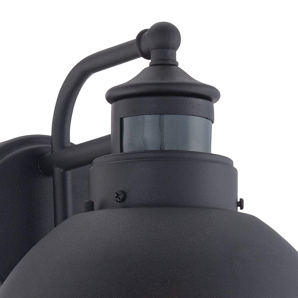 Oberlin 9" Black Auto-On Motion Sensor Rustic Outdoor Light Fixture
