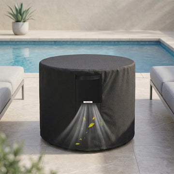 Pit Cover Outdoor Round 32"D X 24"H Heavy-Duty Waterproof 600D Oxford Fading Resistant Tear-Resistant Patio Gas Fire