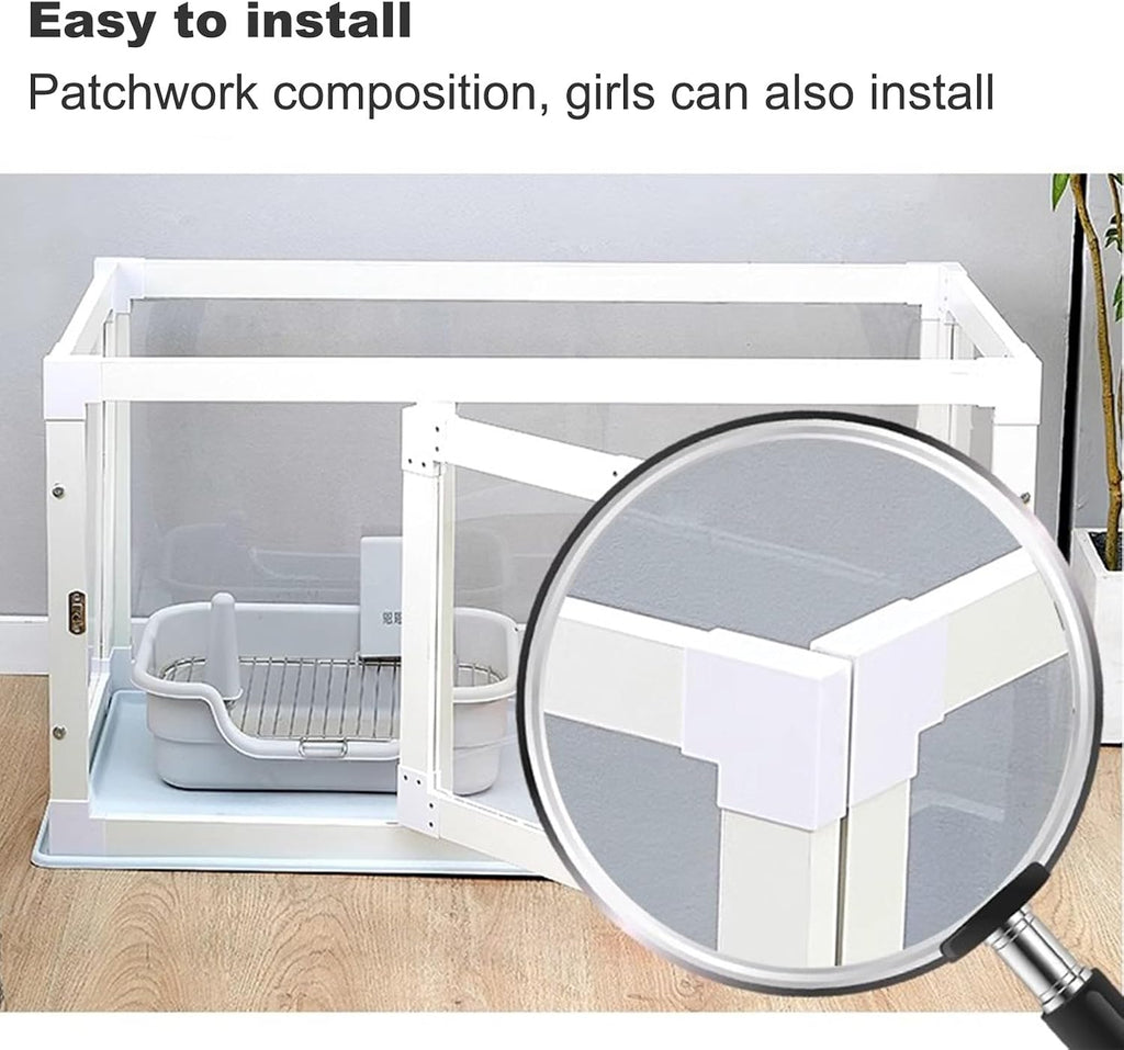 Transparent dog fence, indoor panoramic dog crate, Household Small and Medium Dog Crate, Heightened and reinforced