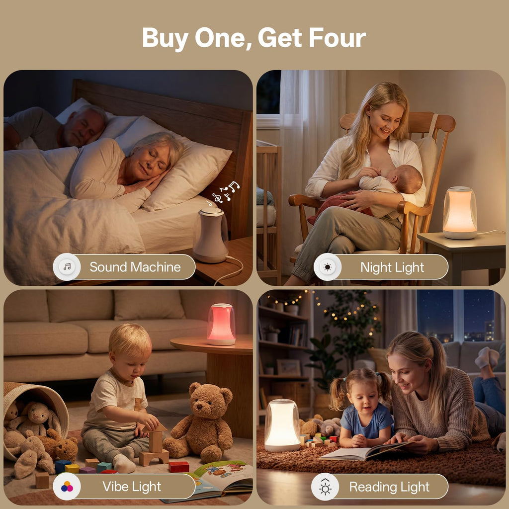 White Noise Sound Machine for Sleep Night Light Baby Remote/Touch Control