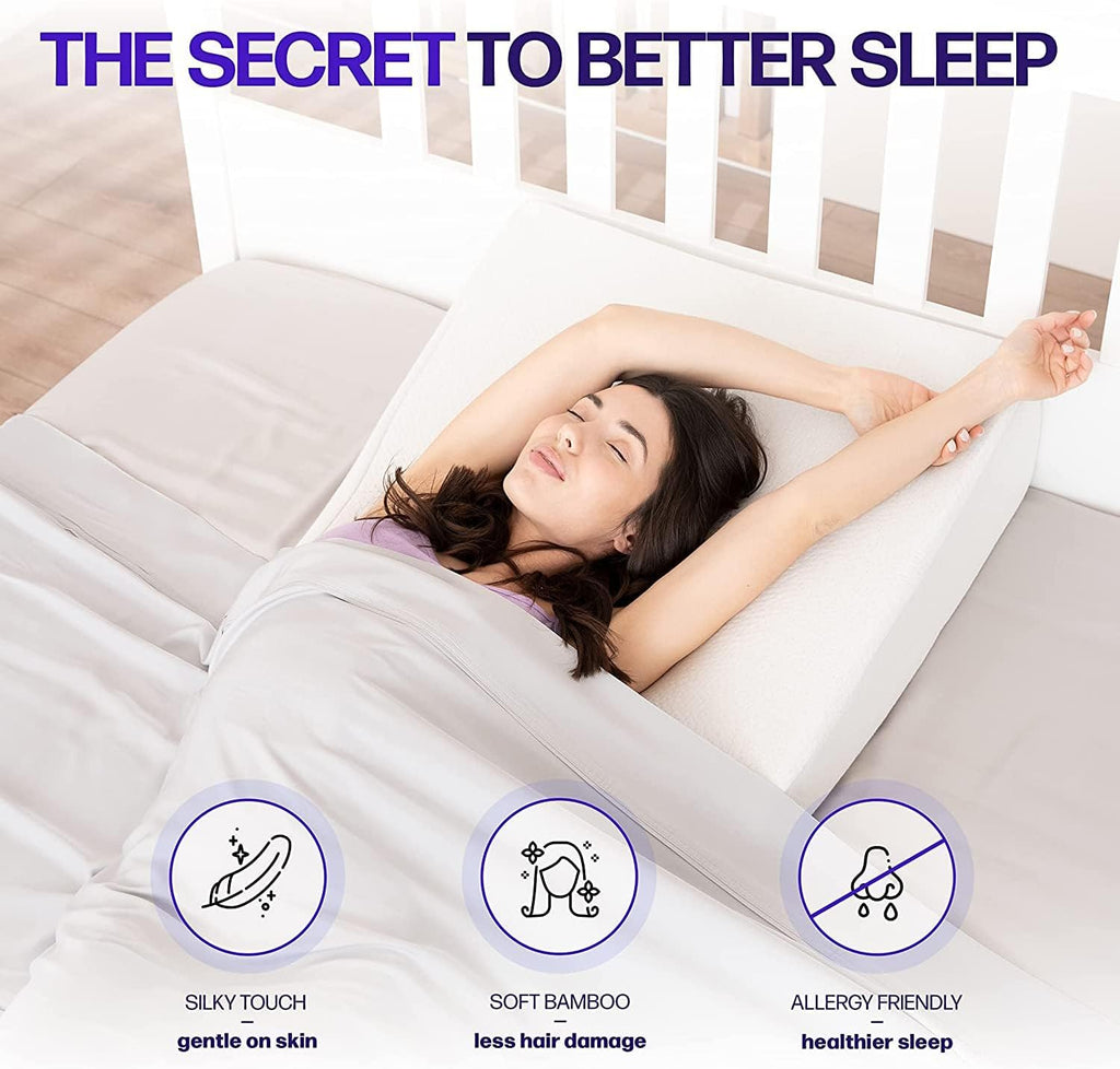 7.5" Wedge Pillow for Acid Reflux - Dr. Recommended Height, Luxurious 2" Memory Foam Pillow Wedge for Sleeping, GERD