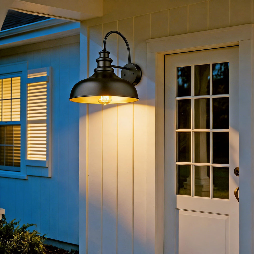 Outdoor Barn Lights, 3 Pack Farmhouse E26 Socket outdoor Lantern Lamp, Weather Resistant Industrial Exterior Wall