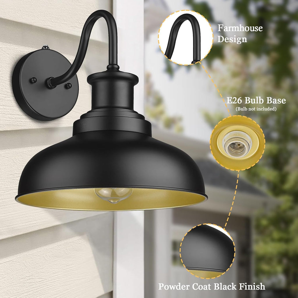 Dusk to Dawn Outdoor Barn Light, Farmhouse Outdoor Wall Sconce, Rustic Exterior Wall Mount Light, Vintage Outside