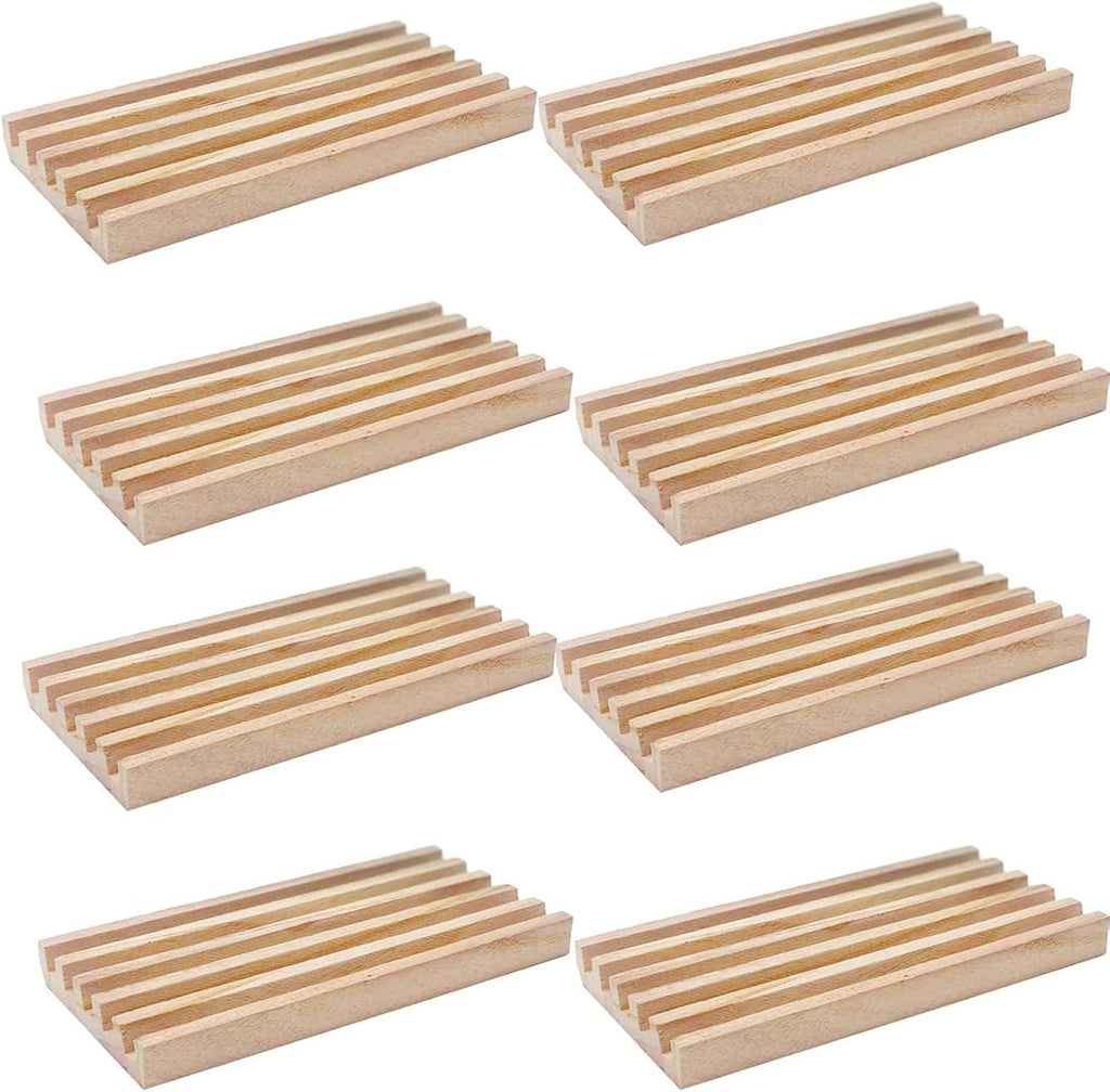 Wooden Domino Trays/Racks Mexican Train Domino Trays/Racks Double 12 Tiles Holders Rack Domino Tiles Holders - Set of 8