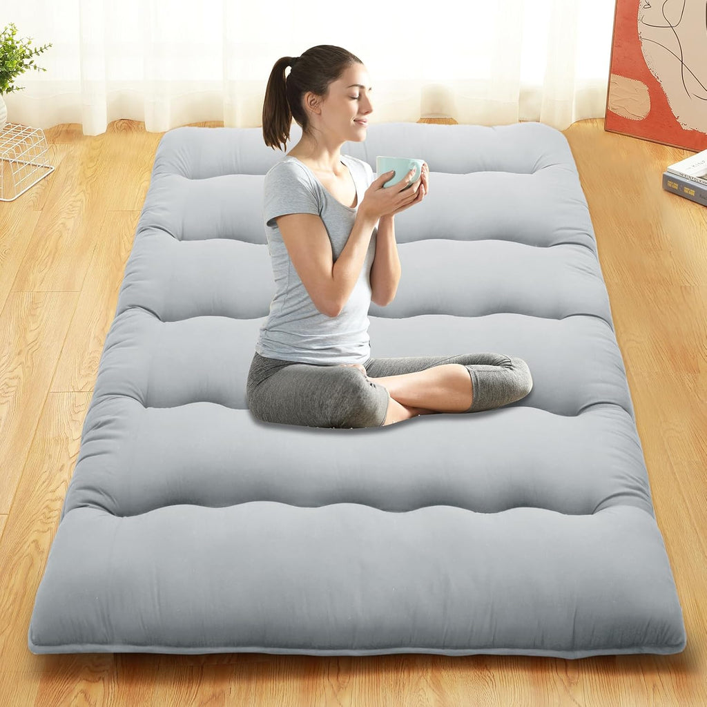 Japanese Futon Mattress, 3" Thick Foldable Floor Sleeping Bed