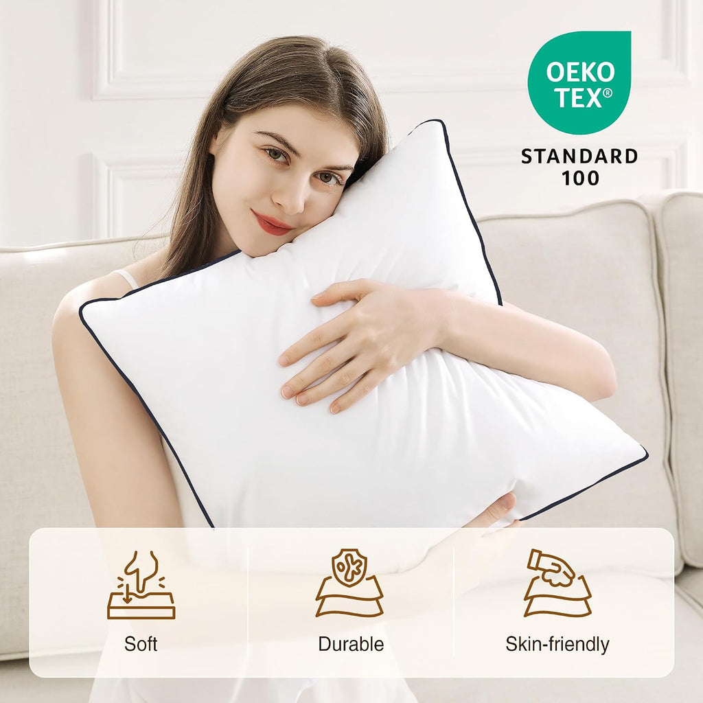 20x20 Pillow Inserts, Fluffy Overfilled Down Alternative Decorative Pillows, Soft Plush Throw Pillows - Set of 2