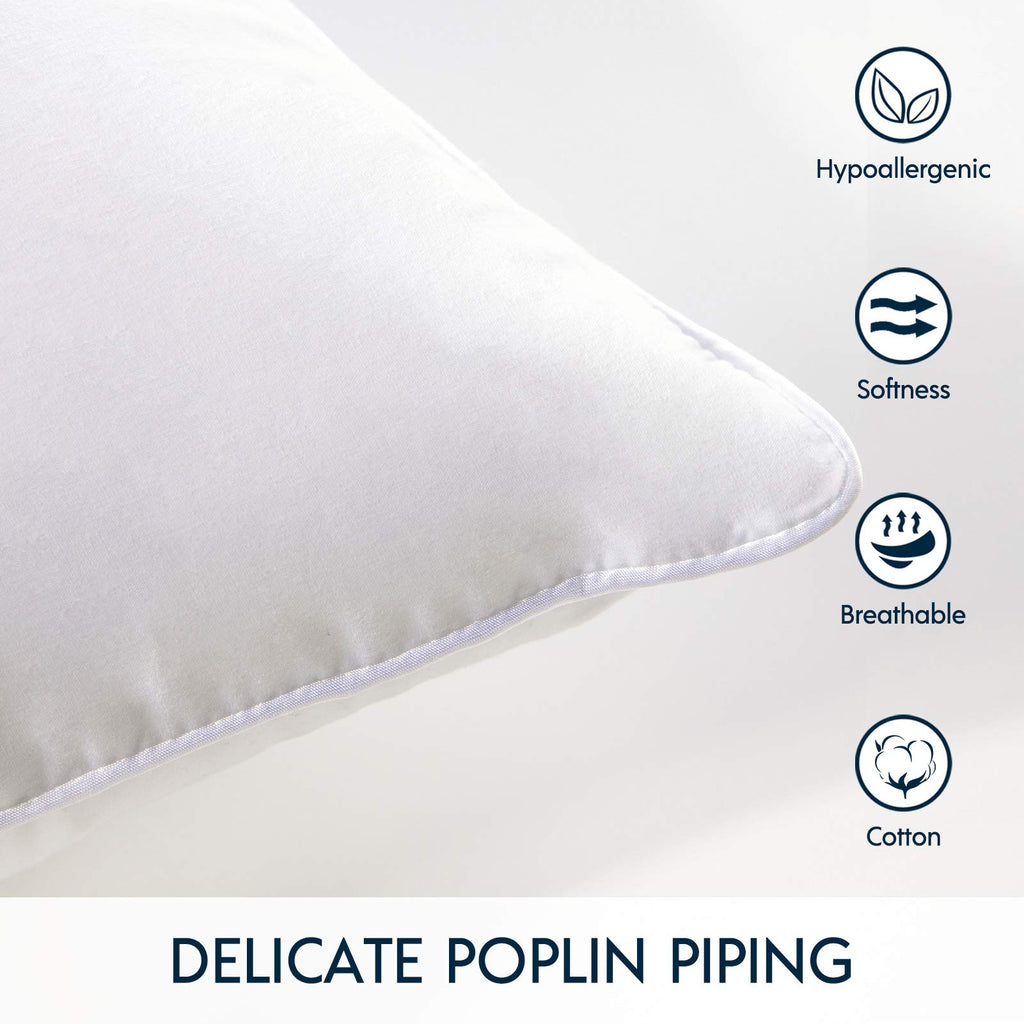 Throw Pillow Insert with 100% Cotton Cover, 12x20 Inch, 2 Pack