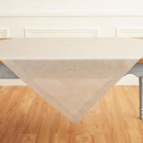 Light Natural Linen Tablecloth 52 x 52 Inch - 100% Pure Linen Square Table Throw - Athena, Machine W