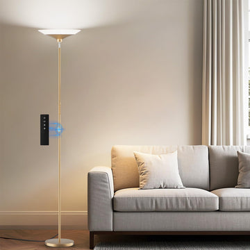 Torchiere Floor Lamp - 72" Tall LED Standing Lamp with Remote/Button Control, 1800Lm - 30W Dimmable Modern