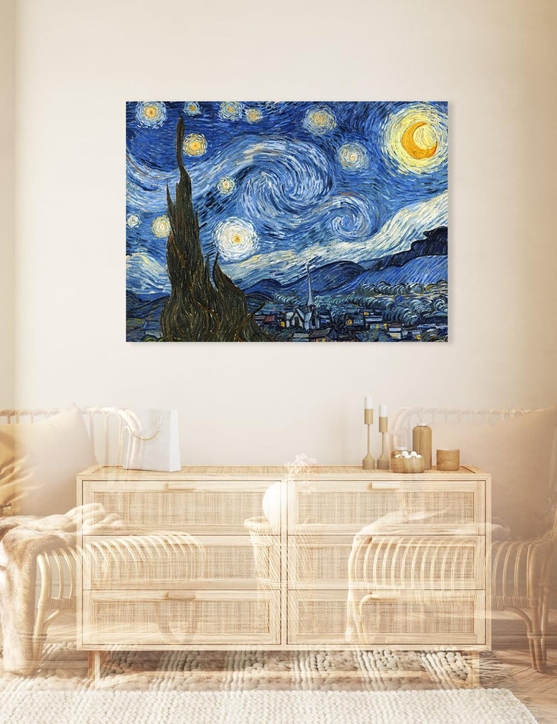 Van Gogh Starry Night Canvas Wall Art, 40x30 in