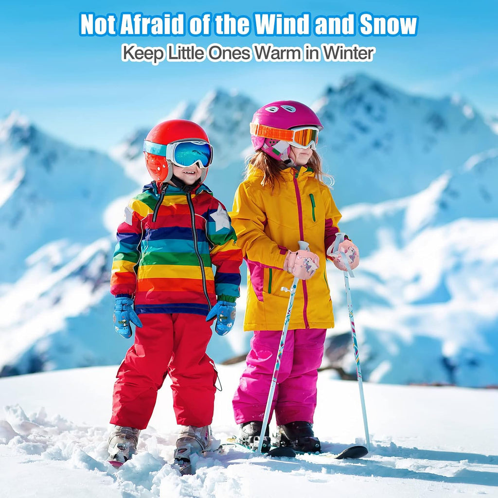 Kids Skiing Gloves, Toddler Mittens, Waterproof Mitten for Boys Girls