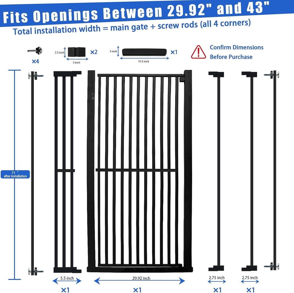 71 Inch Extra Tall Pet Gate for Cats