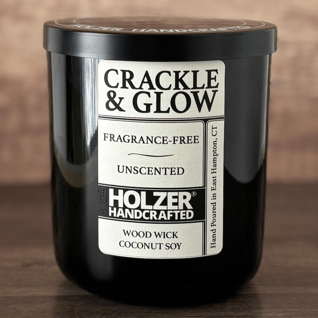 Unscented Candle Wood Wick | Fragrance-Free | Coconut Soy Wax | Clean Burn | Handpoured by , 80 Hour Burn Time, 1