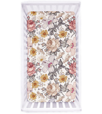 Crib Sheets for Girl Boy, Crib Sheet Fitted Fits for Standard Crib & Toddler Mattresses, Ultra Soft Breathable Baby