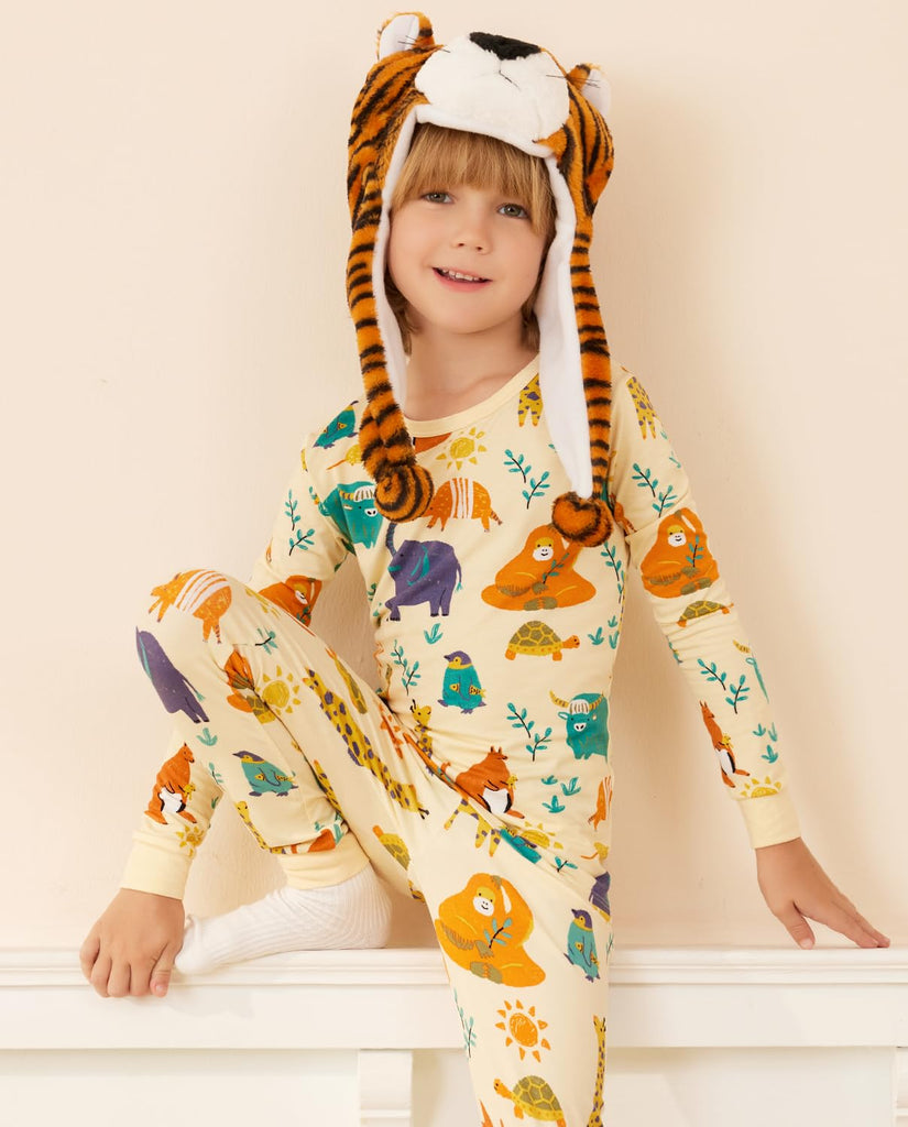 Bamboo Viscose Toddler Kids Pajamas Set, Long Sleeve Boys