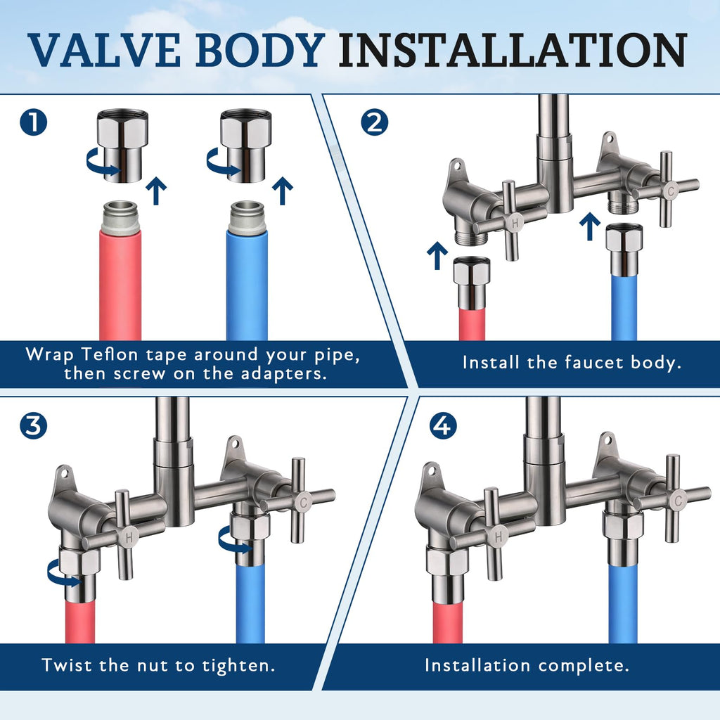 316 Marine Grade Stainless Steel 10" Rainfall Outdoor Shower Kit
